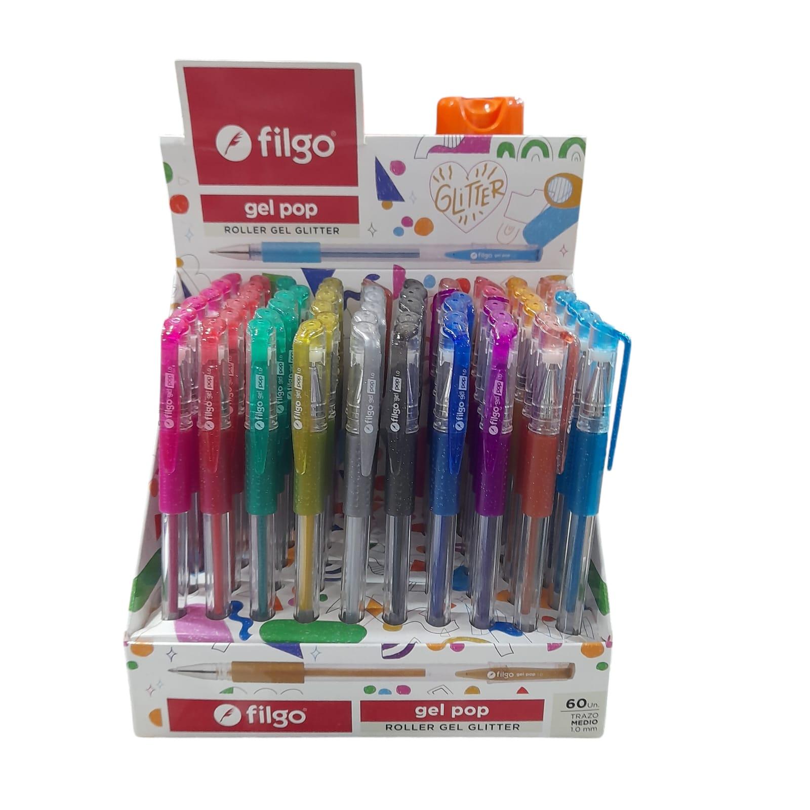 BIROMES TINTA GEL CON GLITTER X UNIDAD FILGO