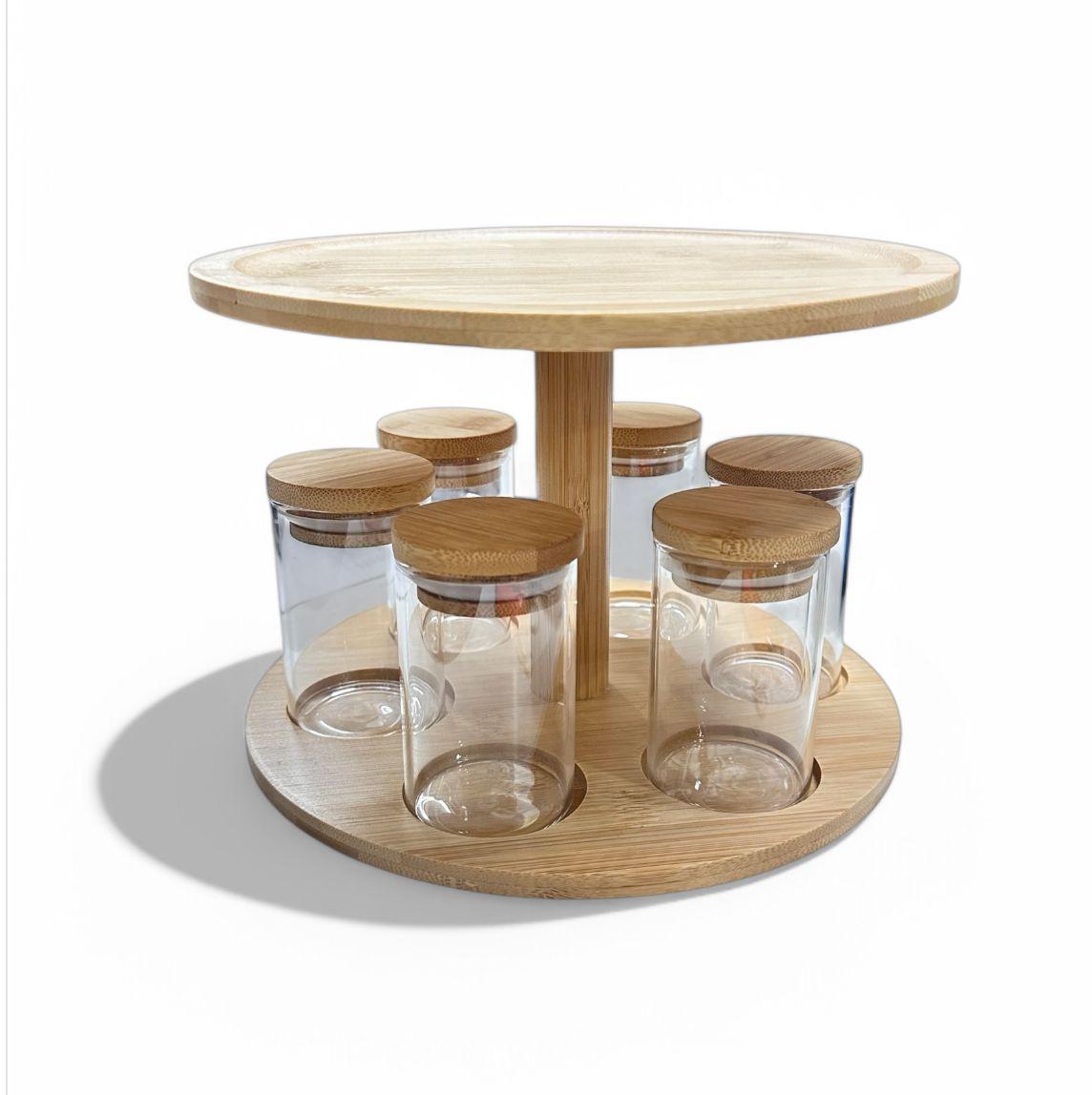 ESPECIERO X 6 UNIDADES CON BASE MADERA EN CAJA